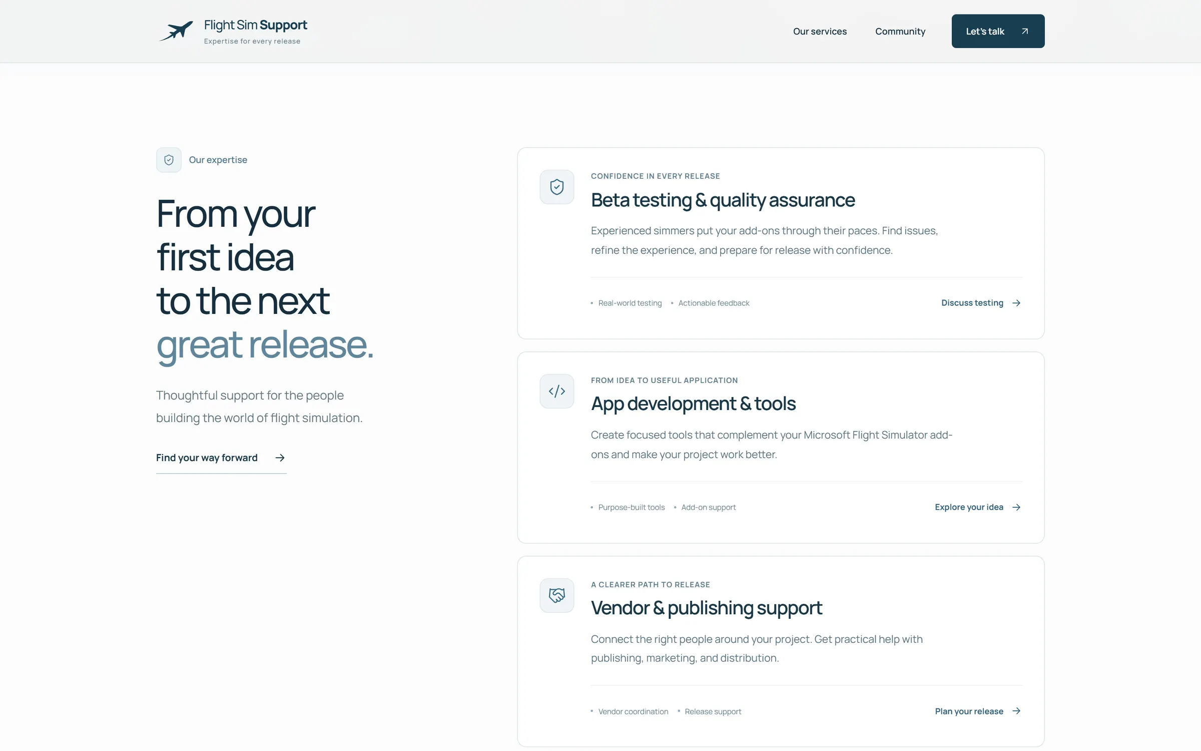 Services: beta testing and quality assurance, app development and tools, vendor and publishing support.
